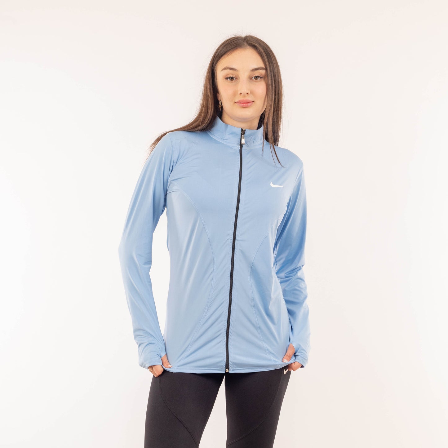 Full Zipper Long Sleeve - Baby Blue