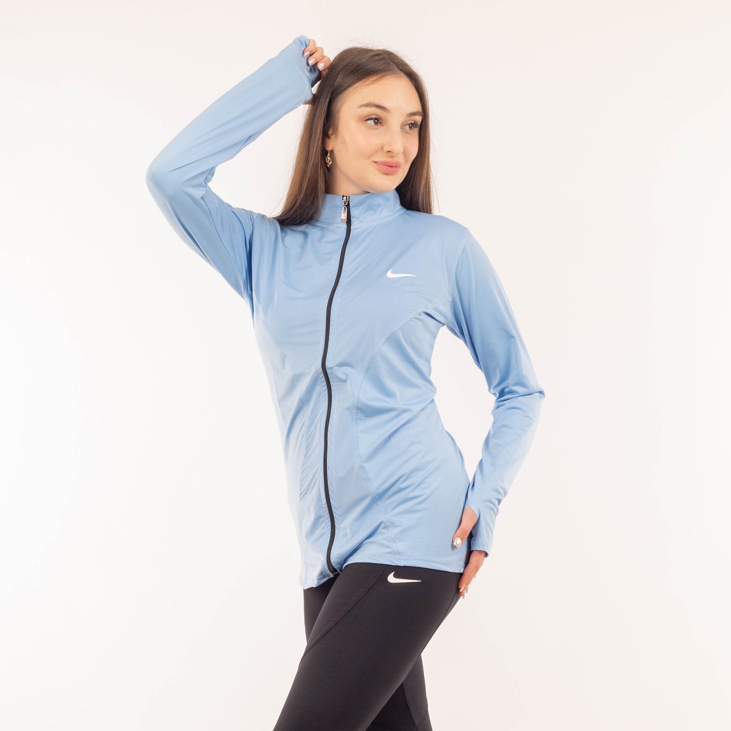 Full Zipper Long Sleeve - Baby Blue